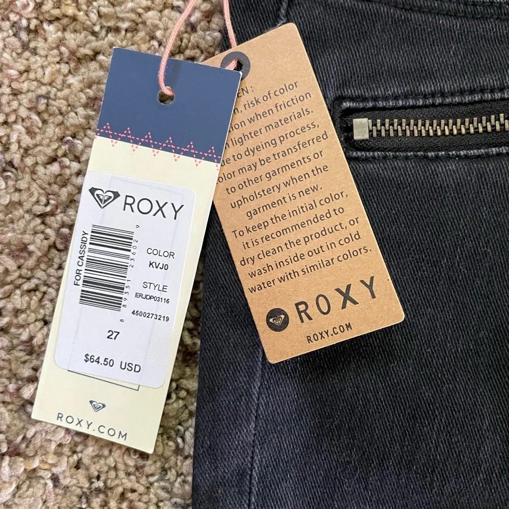 Roxy Black Skinny Jeans with Zipper ankles - Picture 6 of 11